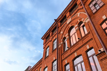 Fototapeta premium Ancient red brick building architecture of St. Petersburg, Russia
