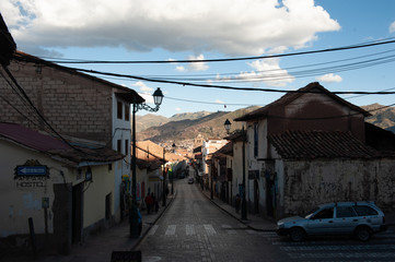 Fototapeta na wymiar Street scene of Cusco, Peru.