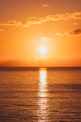 sunrise at ocean seascape with reflection