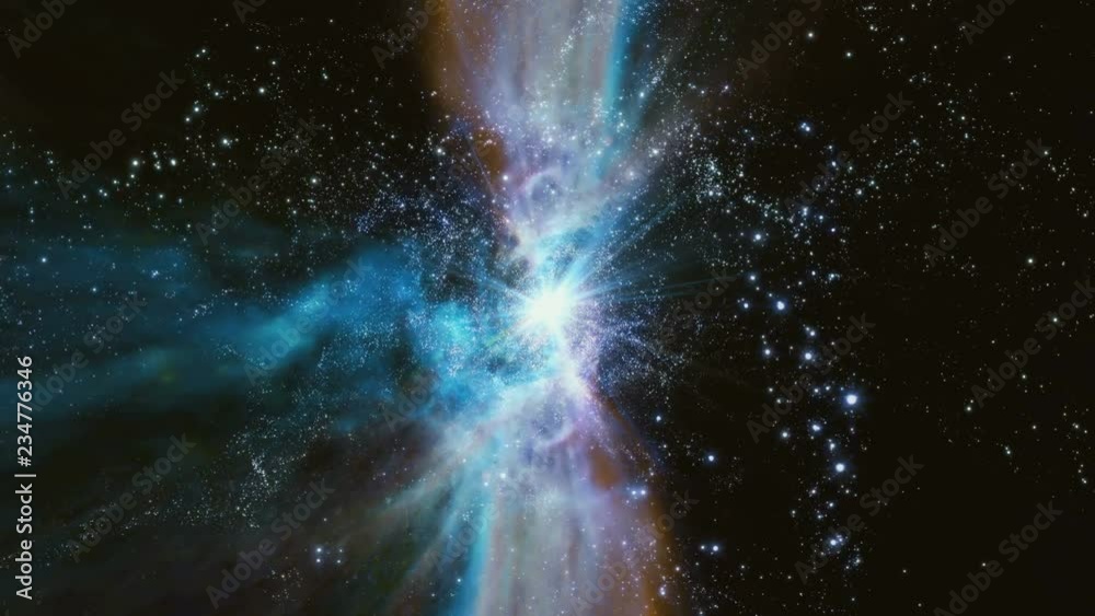 Wall mural traveling through a wormhole in space (loop).
