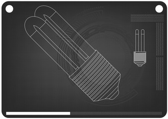 3d model of the lamp on a black