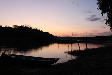 boat in sunset