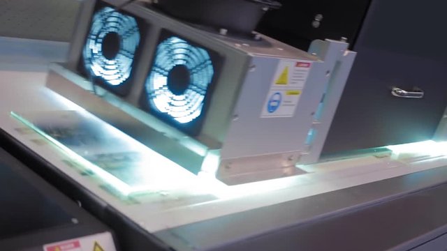 Industrial photo printing on glass. Direct ultraviolet technology