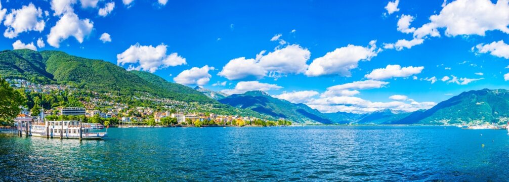 Lakeside view of Locarno, Switzerland