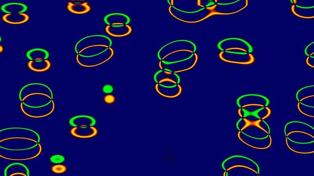 Abstract computer video composition in 4k resolution background with moving arbitrary shapes and curves in blue tones
