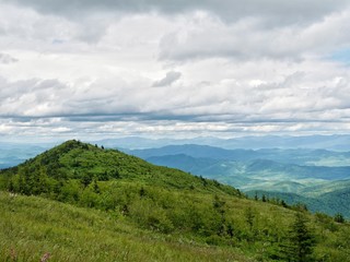 landscape with mountains and clouds