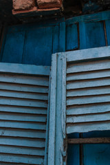 Fototapeta na wymiar Old window | Blue Wall | Marechal Deodoro / AL