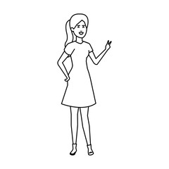 beautiful and young woman character