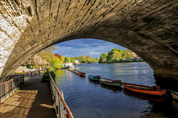 Richmond Bridge, Thames River, Richmond, London, UK