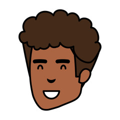 young and casual black man head