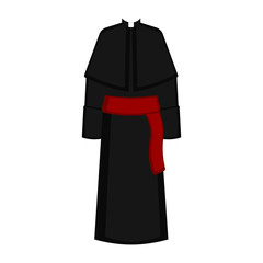 Isolated cassock image. Catholic priest. Vector illustration design