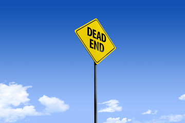 3D Illustration of a road sign _dead end_angle1