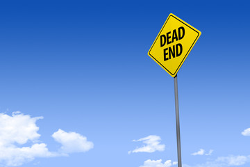 3D Illustration of a road sign _dead end_angle2