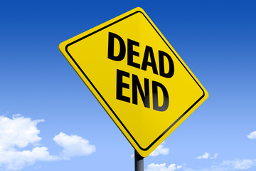 3D Illustration of a road sign _dead end_angle3