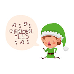 elf with speech bubble about christmas avatar character