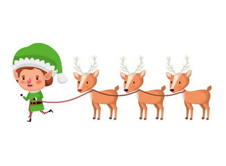 Fototapeta premium elf with sleigh avatar chatacter