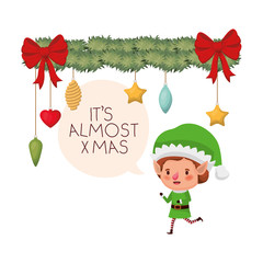 elf with wreath and speech bubble avatar character