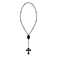 Isolated rosary beads silhouette. Vector illustration design