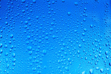 View of glass with water drops, closeup