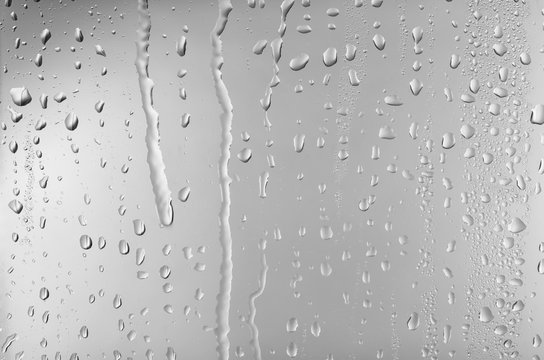 View of glass with water drops, closeup
