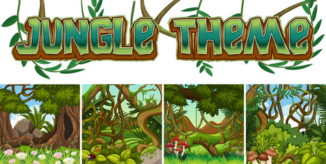 Set of jungle theme