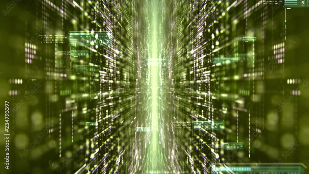 Leinwandbilder futuristic digital matrix particles grid virtual reality abstract cyber space environment background