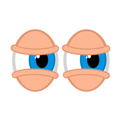 Isolated doubtful eyes image. Vector illustration design