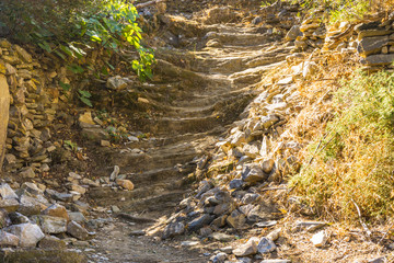 Natural stairs made of stone