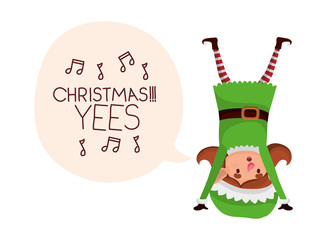 elf woman with speech bubble about christmas avatar character