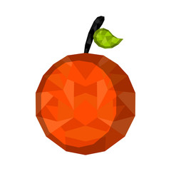Isolated geometric orange. Low Poly. Vector illustration design