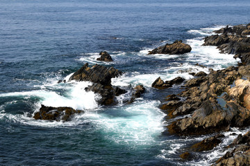 Fototapeta na wymiar Sea view seen from rocky coast