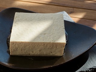 아시아 음식 두부와 간장 