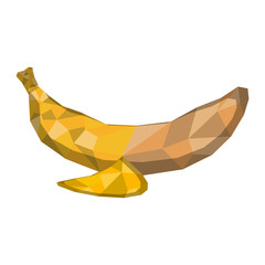 Isolated geometric banana cut. Low Poly. Vector illustration desig