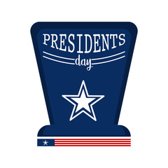 Presiden day banner with traditional hat and text. Vector illustration design