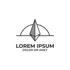 Fototapeta premium North horizon rock stone logo icon outline line monoline style