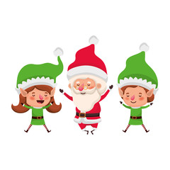 elf couple with santa claus avatar character