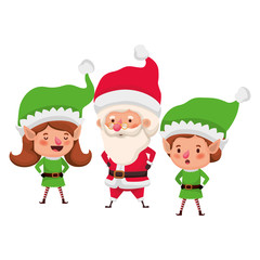 elf couple with santa claus avatar character
