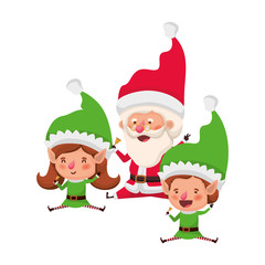 elf couple with santa claus avatar character