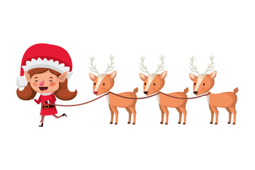 elf woman with reindeer avatar character