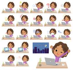 school dark skin girl purple jersey_desk work