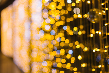 Colorful light Abstract circular bokeh of Christmas and happy new year background.