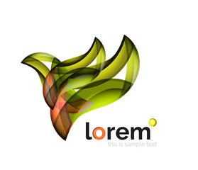 Geometric abstract business icon template, smooth shape