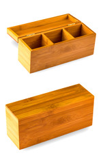The  wooden box isolated on white background