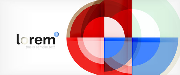 Obraz premium Modern geometric circles abstract background, colorful round shapes with shadow effects