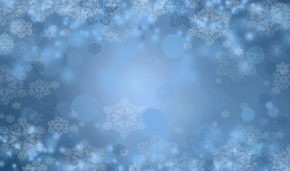 Abstarct blue background with snowflakes, Christmas holiday season banner