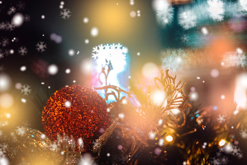 Fototapeta na wymiar Christmas background with sparkle bokeh light