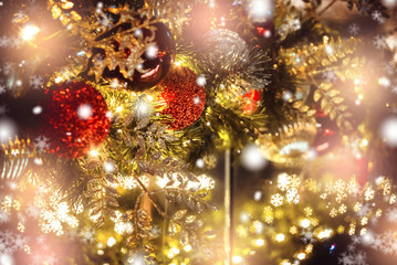 Obraz na płótnie Canvas Christmas background with sparkle bokeh light