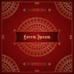 Vintage frame with hand drawn corner patterns. Greeting card, invitation or label template