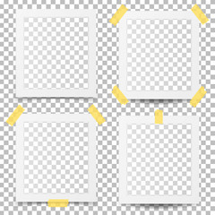 Old photo frames isolated on transparent background.