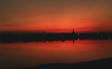 Sunset near the old pagoda.